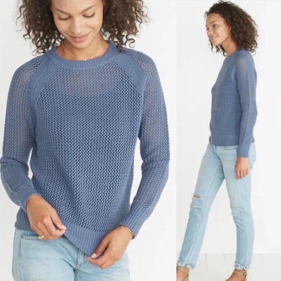 Marine Layer Sweaters - Marine Layer Open Knit Cherie Pull Over Sweater Indigo Blue Women's Size M